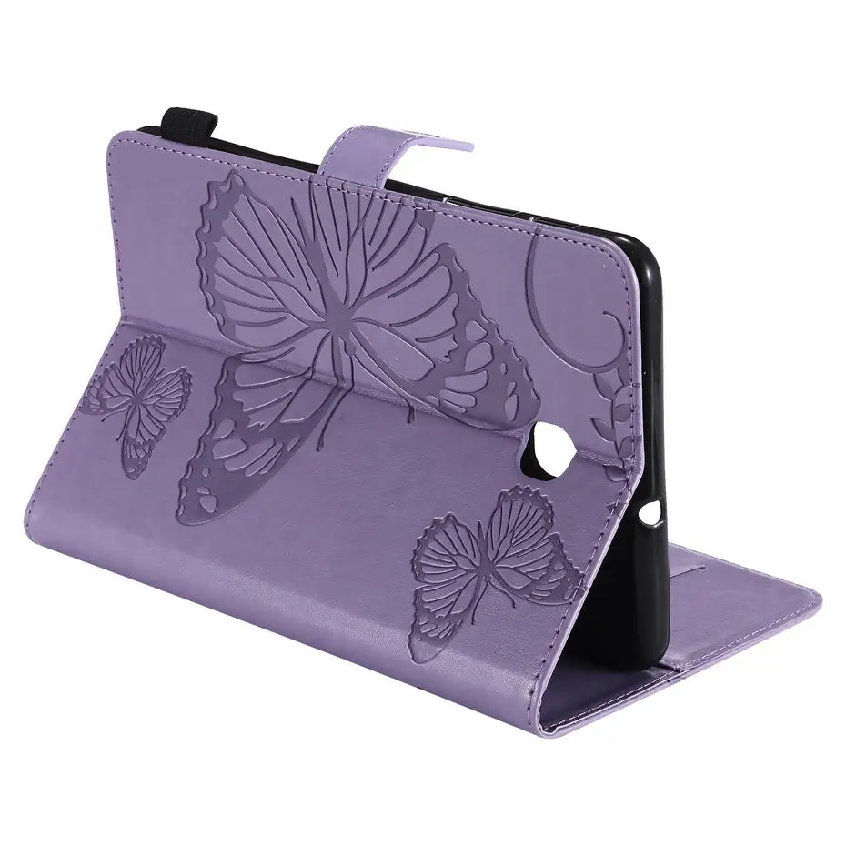 3D butterfly Flip Case for Samsung Galaxy Tab A 8.0 T387 T387V 2018 8.0&quot Funda Tablet PU Leather Cover Stand Shell +Stylus+film |