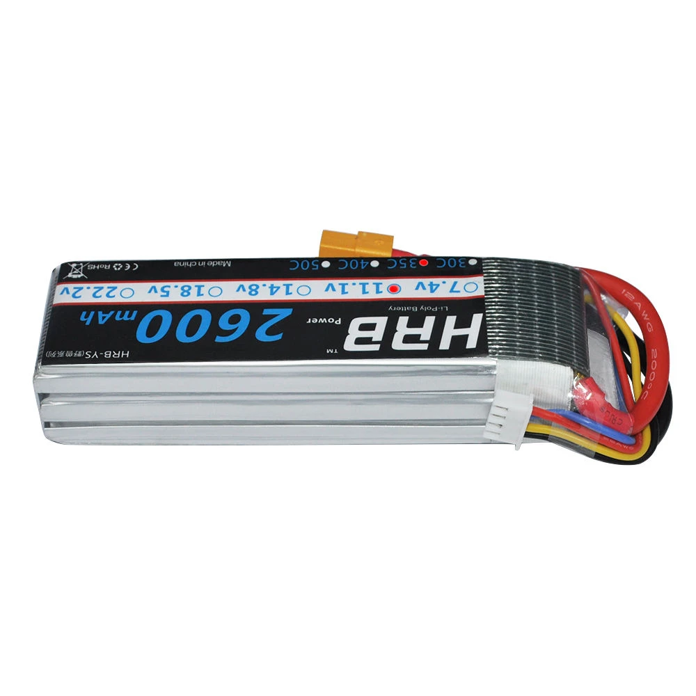 HRB RC Lipo батарея 2S 3S 4S 5S 6S 2600mah 35C Brust 70C XT60-T EC2 разъем для квадрокоптера вертолета trex-450 fpv дронов