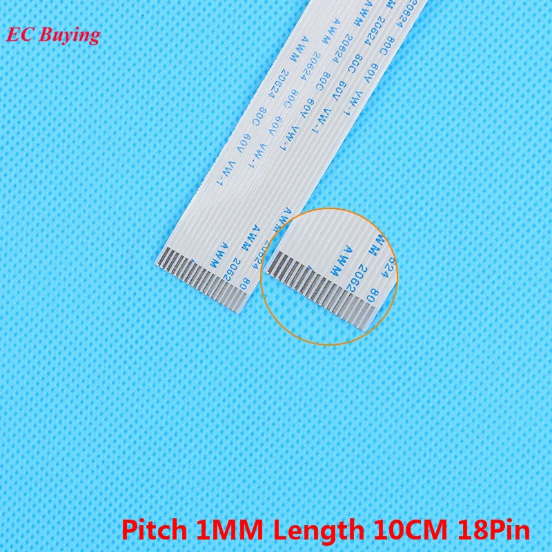 FFC ленточный кабель 18 Pin плоский Гибкий шаг прямого направления 1 мм длина 10 см 5