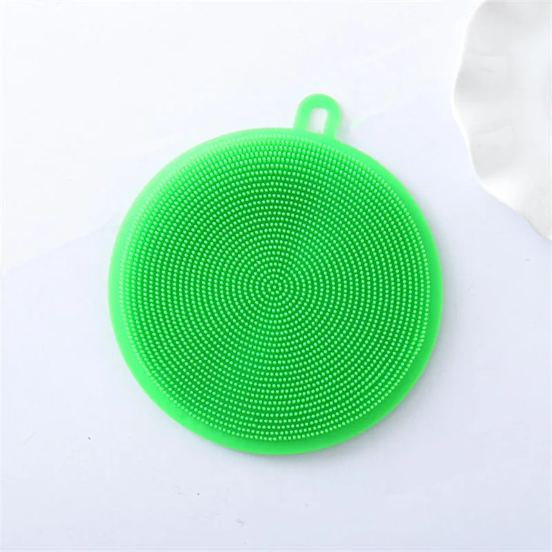 Green-1PC Многофункциональная силиконовая губка, щетка для чистки чаши, силиконовая губка для чистки посуды, кухонный горшок, очиститель, инструмент для мытья - Цвет: Green-1PC