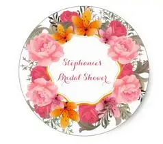 

1.5inch Pink Floral Wreath Classic Round Sticker