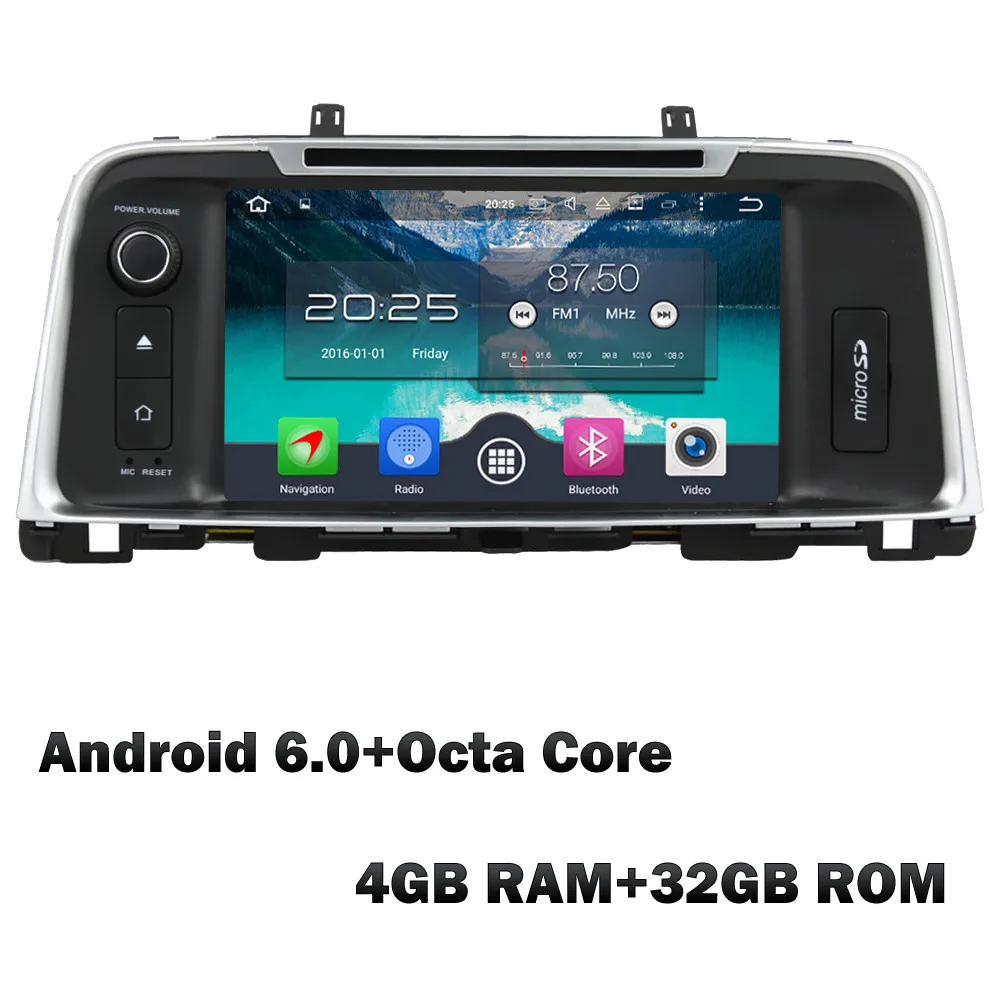 KLYDE " Восьмиядерный 4G wifi Android 8,0 7,1 6,0 4 Гб ОЗУ 32 Гб ПЗУ автомобильный DVD мультимедийный плеер радио для Kia K5 Optima - Цвет: Android 6 x 4GB RAM