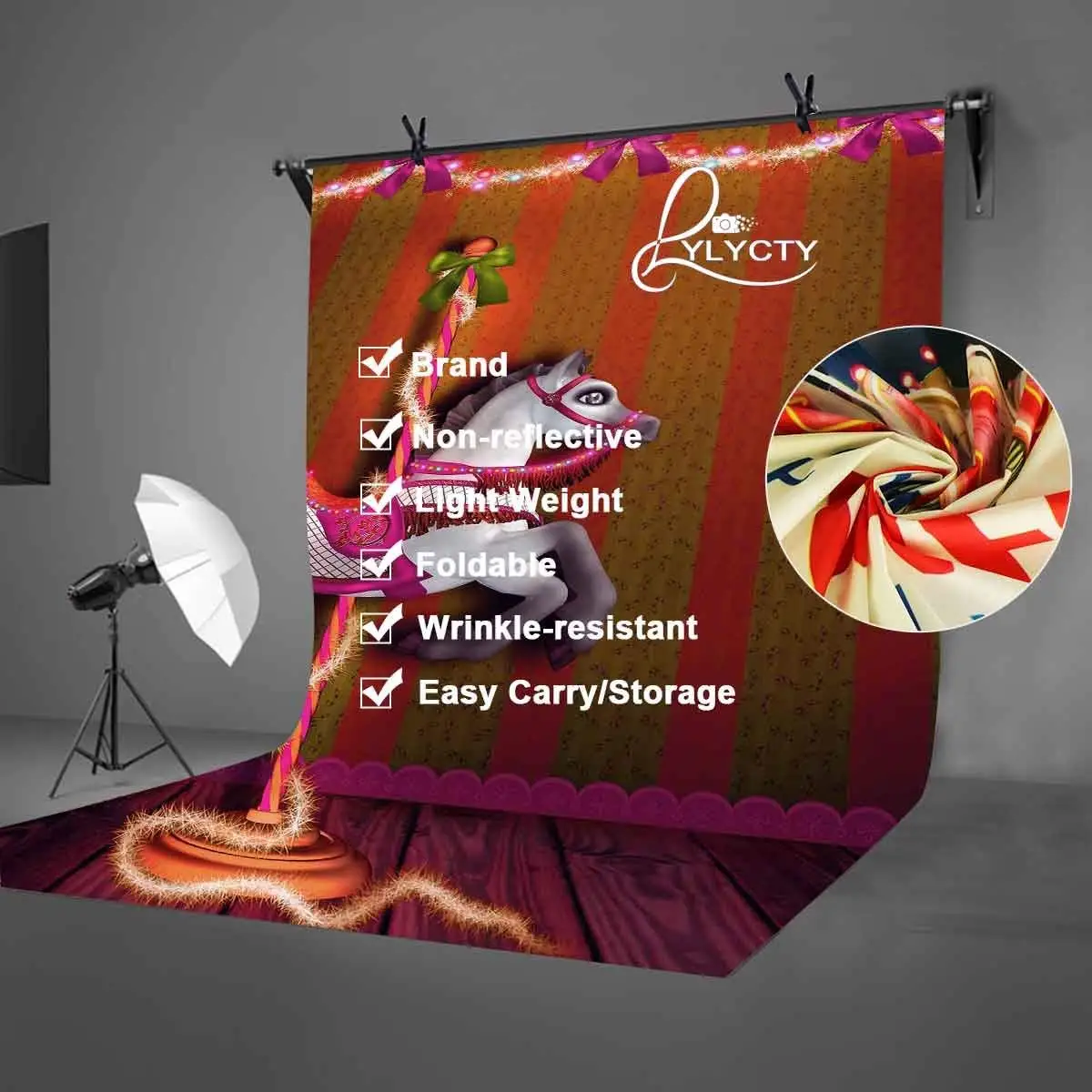 5x7ft фон в виде карусели Happy Карусель для детей вечерние фотосъемки с изображением