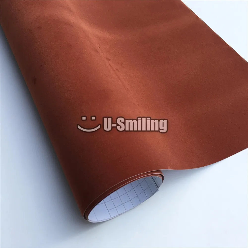 Brown Velvet Vinyl Wrap Car Film Wrapping Sticker Bubble Free Console Computer Skin | Автомобили и мотоциклы
