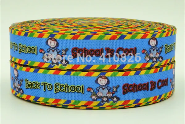 Лента WM 7/8 дюймов 22 мм Happy Kids Grosgrain лента 50yds/рулон школьный номер напечатанные Индивидуальные Лямки для волос