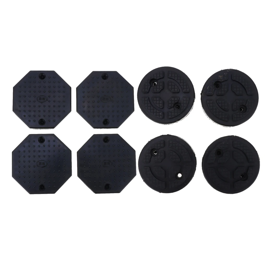 8PCS Heavy Duty Rubber Octagon+Round Car Lift Arm Pad Equipment Kit Black Accessories |