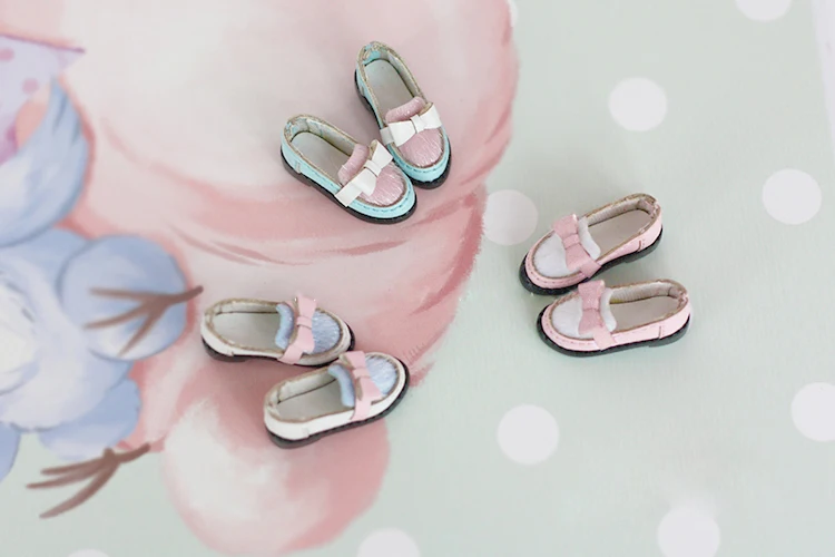 Blyth/кукольная обувь Лоферы с мехом и бантом Доступно для Blyth Dal momoko Lati Jerryberry