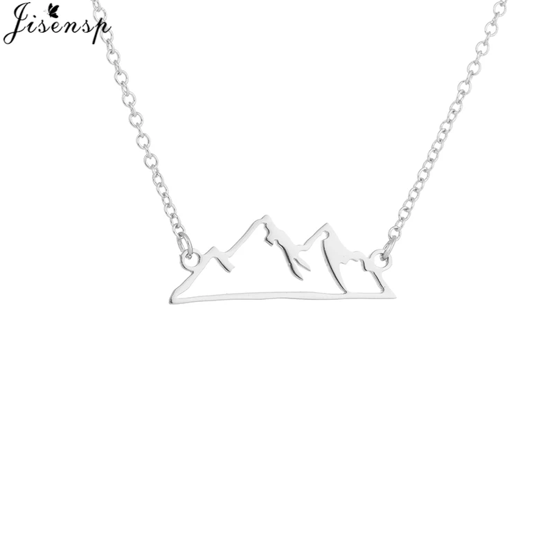 necklace silver Jisensp колье женская золотая цепочка оригами полярный медведь ожерелье женское ювелирное геометрическое животное пчела Ожерелье Подвески ожерелье подарок - Окраска металла: necklace silver