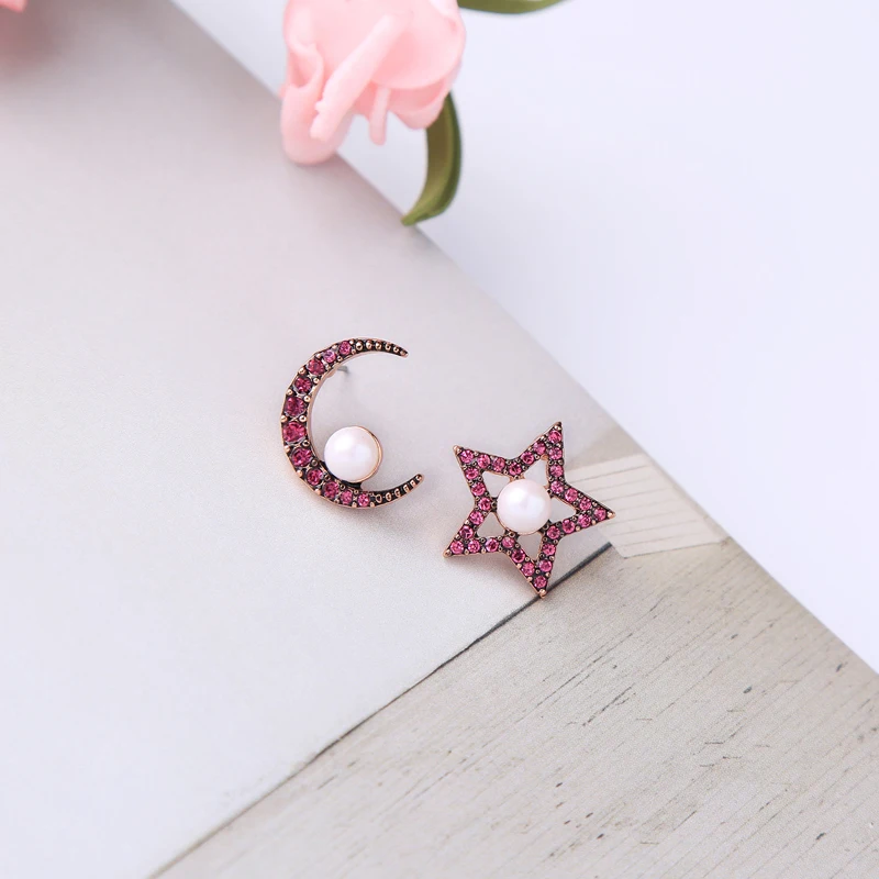 3 цвета синий и золотой красный Асимметричный Кристалл Звезда Луна классические