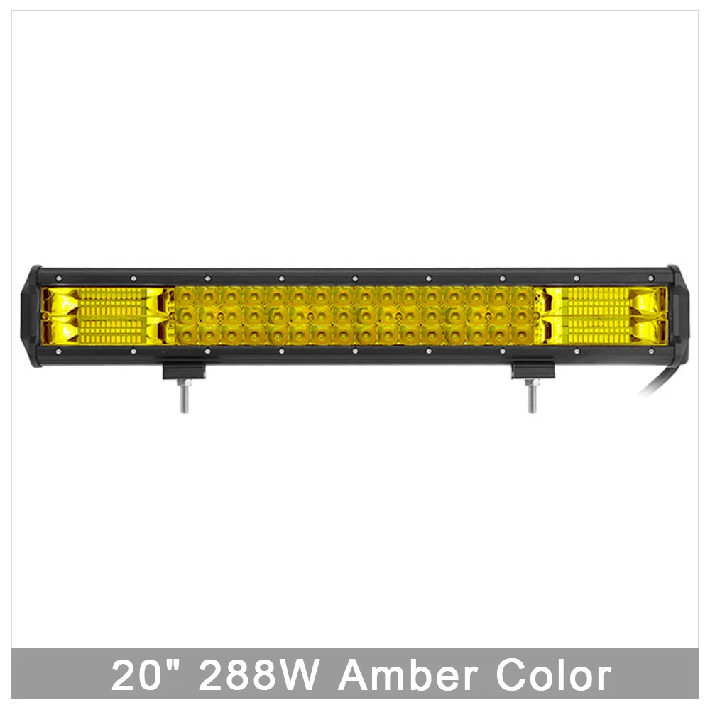 288W Amber " 9" 12 дюймов светодиодный светильник 12 в 24 в комбинированный луч для ATV 4X4 внедорожный Грузовик Лодка пикап мотоцикл дальнего света - Цвет: 288W Amber