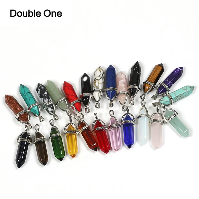 Подвески чакры из шестигранного кварца в форме пули для самостоятельного