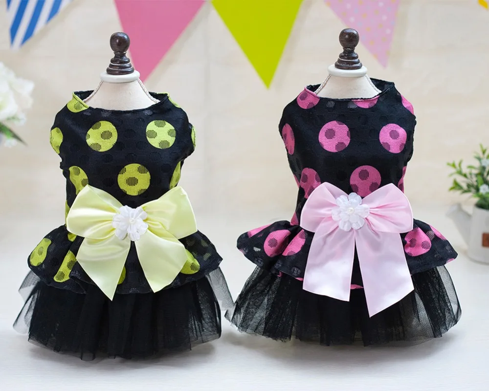 Костюм с бантом Tangpan для домашних животных юбка в горошек полиэстер повседневный