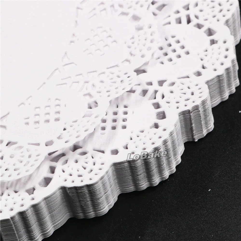 (160 шт./упак.) Новейшие 9 5 дюймовые круглые белые полые кружевные бумажные салфетки