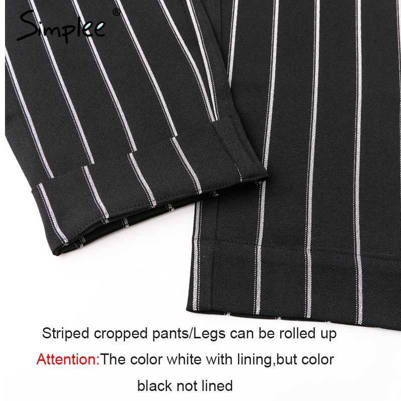 Simplee уличная полосатые шаровары капри с рюшами Свободные повседневные брюки