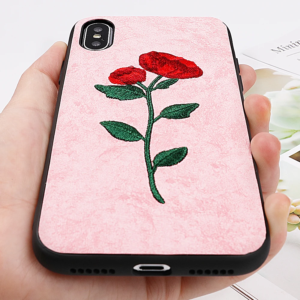 MYSUN Винтажный чехол с вышитыми цветами для iPhone XS XR Max X 8 7 6 6S Plus мягкий IMD мобильного
