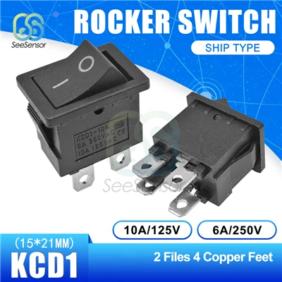 ON-OFF 4pin 5Pcs/lot KCD1 Rocker Switch Power Switch ON-OFF 2 Position ON-OFF-ON 3 Position 2Pins 3Pins 4Pins 6Pins 6A 250VAC/ 10A 125VAC - Цвет: ON-OFF 4pin