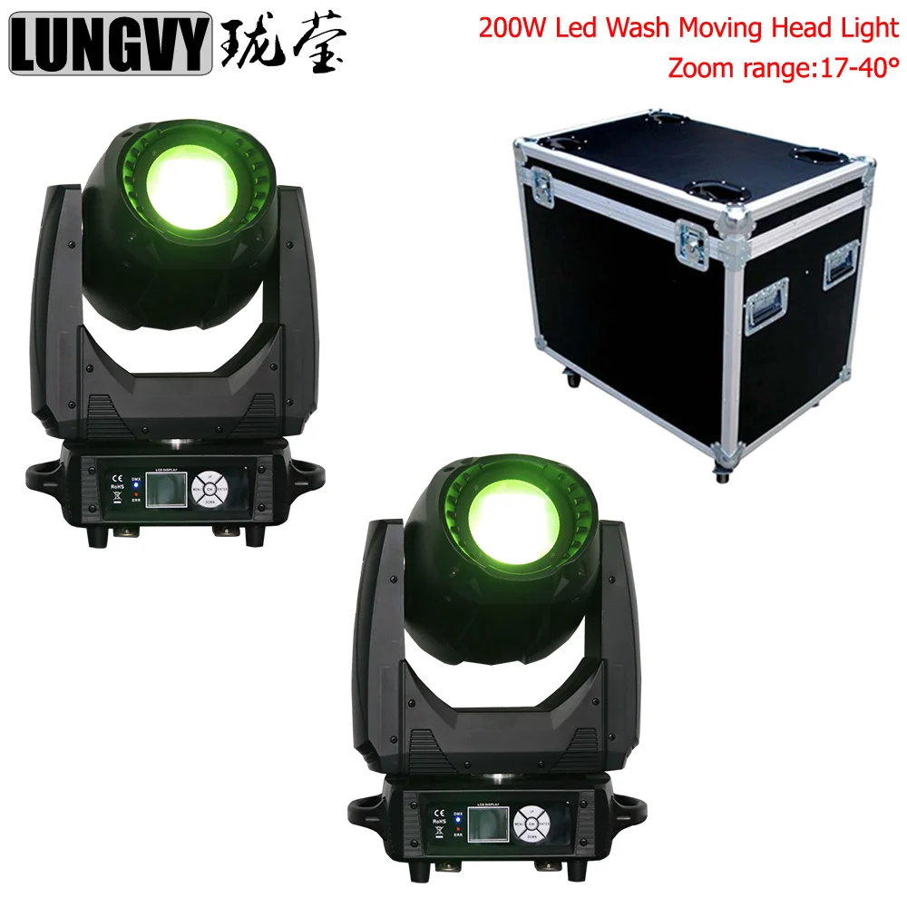 

Free Shipping 2pcs/lot Flight Case Packing LED Zoom Wash 200W CMY Infinite Color Mixture DMX Stage LED Moving Head Wash Light