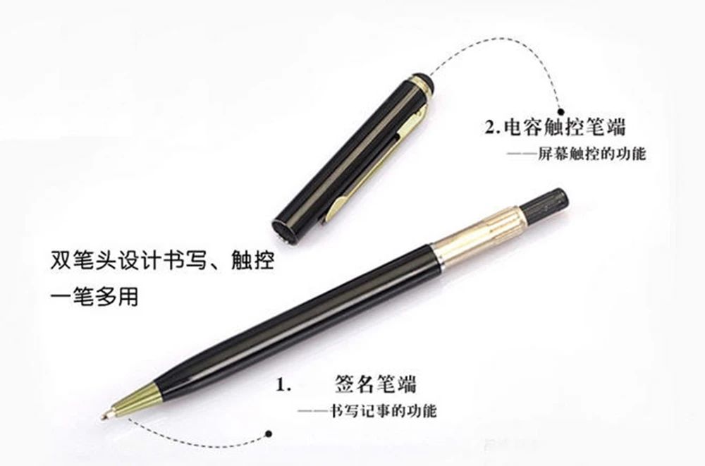 500pcs High Sensitive 2 in 1 Capacitive Touch Stylus Pen with Gel ink Ballpoint Pen for Smart Android Phone Tablet PC Wholesale