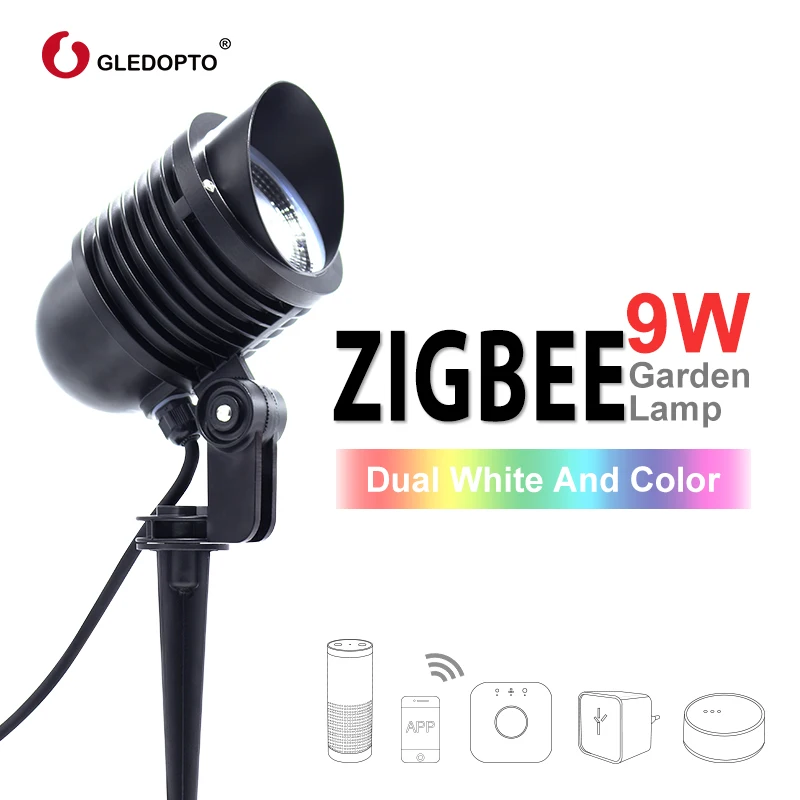 Уличная умная Светодиодная лампа ZIGBEE 9 Вт rgbww/cw садовая лампа AC100-240V работает с echo plus Австралия ЕС ВБ США вилка ZIGBEE световая линза зажигалка