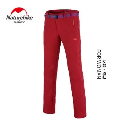 women red Naturehike походные брюки для мужчин и женщин, водонепроницаемые флисовые треккинговые спортивные туристические брюки, зимние теплые для походов и альпинизма - Цвет: women red