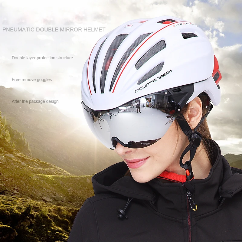 Шлем для горного велосипеда Mountainpeak unibody с очками езды на велосипеде|riding helmet|bicycle