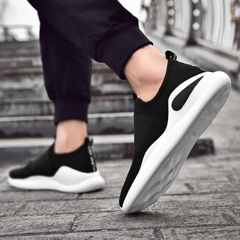 Дышащие мужские кроссовки для бега летние сетчатые Повседневные слипоны