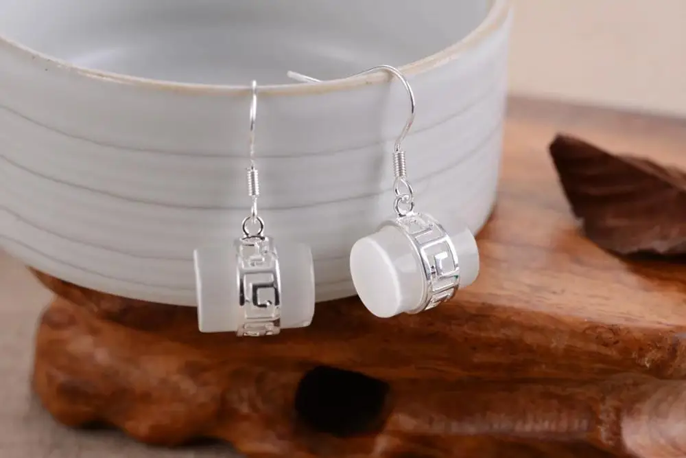 Посеребренный Brinco Свадебные Серьги brincos moda pendientes серьги с зеленым опалом и голубым драгоценным камнем серьги марказита - Окраска металла: Посеребренный