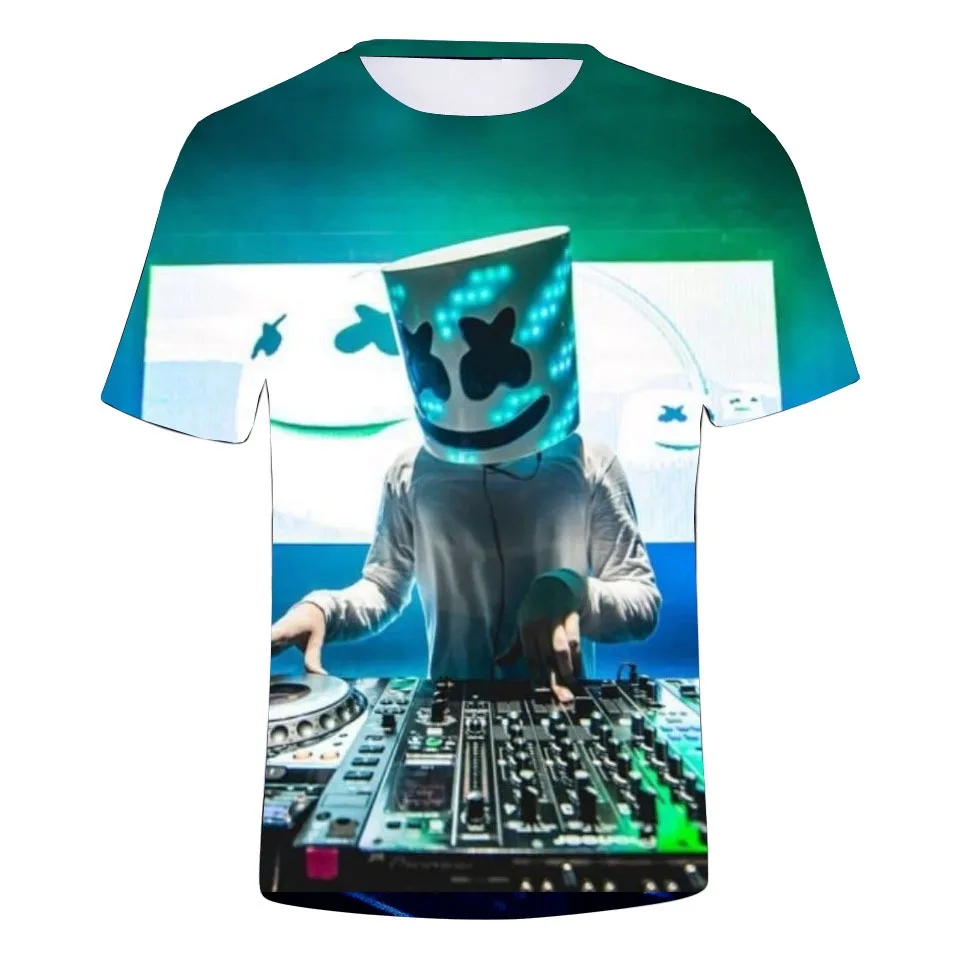 Горячие marshmello Костюмы для косплея 3D печати шею футболка Для женщин/мужская одежда Распродажа футболка с зефиркой Повседневное Kpop плюс Размеры - Цвет: 3