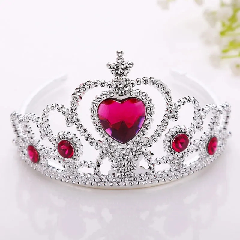 Rose Red Детская диадема; головной убор; Милая принцесса; корона; повязка на голову для девочек; Детская повязка на голову; аксессуары - Окраска металла: Rose Red