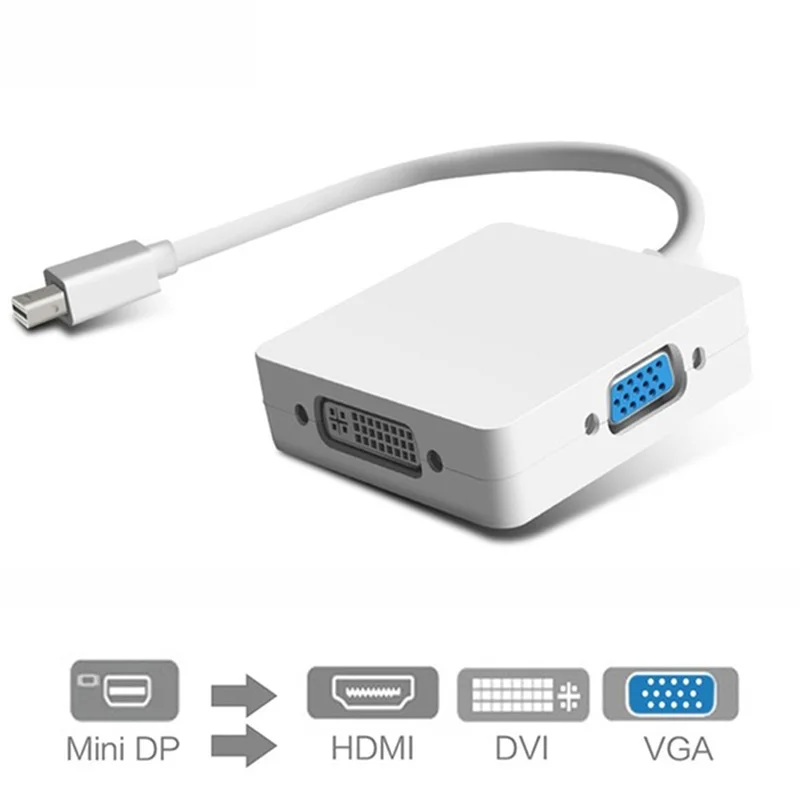 3 в 1 Мини DP DisplayPort к HDMI/DVI/VGA 1080p HD видео аудио конвертер для Mac FD|Кабели VGA| |