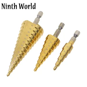 Металлическое сверло 4-122032 мм ступенчатое сверло спиральное Коническое мини-сверло из быстрорежущей стали с титановым покрытием набор инструментов