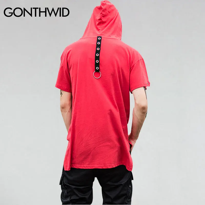 GONEWILD 2017 Модные Мужские Короткий Рукав Толстовки Футболки Лето Асимметричный