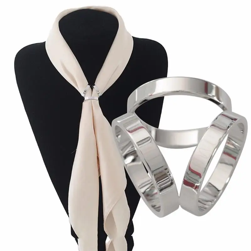 XY Fancy Women Silver Golden Color Silk Scarf clothing Jewelry Buckle Shawl Clip Accessories Tricyclic Scarves Brooches | Украшения и
