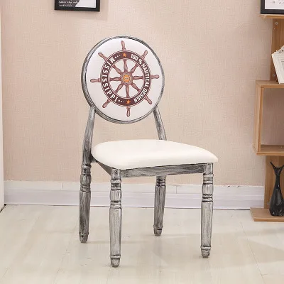 2 Европейский стиль ретро обеденный стул современный простой макияж ногтей Кафе Отель обеденный стул взрослый спинка обеденный стул Железный - Цвет: 2