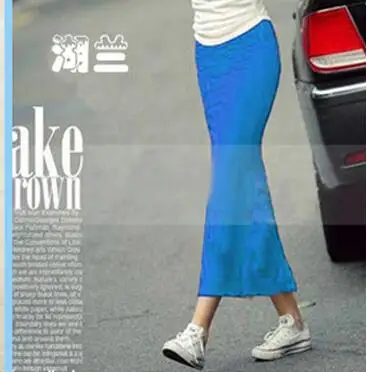 W00563 lake blue Дешевая Новая Модная хлопковая тонкая женская летняя юбка с разрезом по бокам, макси юбка, Женская посылка, прямая тонкая длинная юбка W563 - Цвет: W00563 lake blue