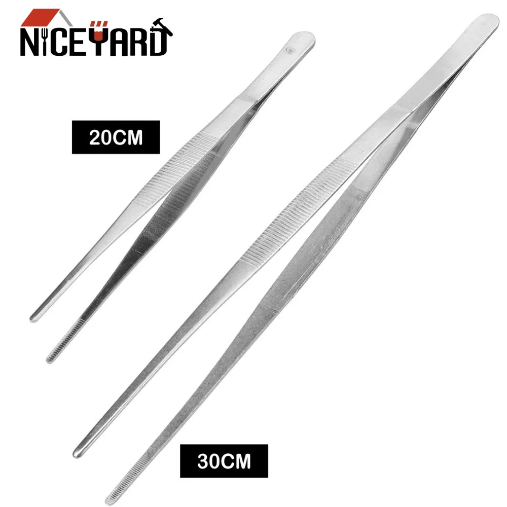 NICEYARD Домашний медицинский сад кухонный инструмент для барбекю DIY зубчатый Пинцет длинный барбекю еда Tong Прямой пинцет из нержавеющей стали