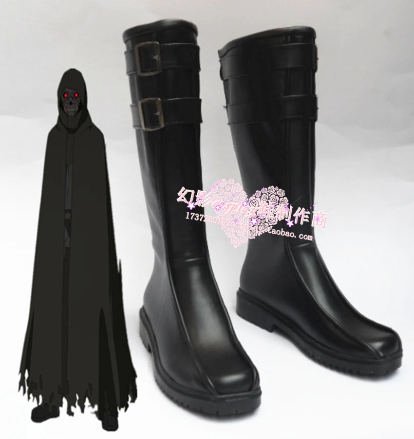 

Anime Sword Art Online Death Gun Black Halloween Long Cosplay Boots Shoes H016