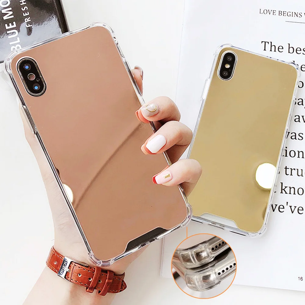 Super Shockproof Phone Case For iPhone 7 6 6S 8 9 Plus X Cases Cover Silicon Luxury Plating Electroplating Mirror TPU |