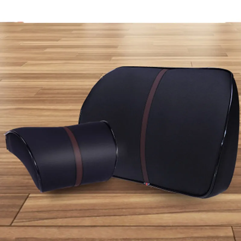 

Memory Cotton Car Headrest Pillow Set Leather Auto Neck Protection Rest Pillows Seat Waist Supports Lumbar Cushion Adjustable