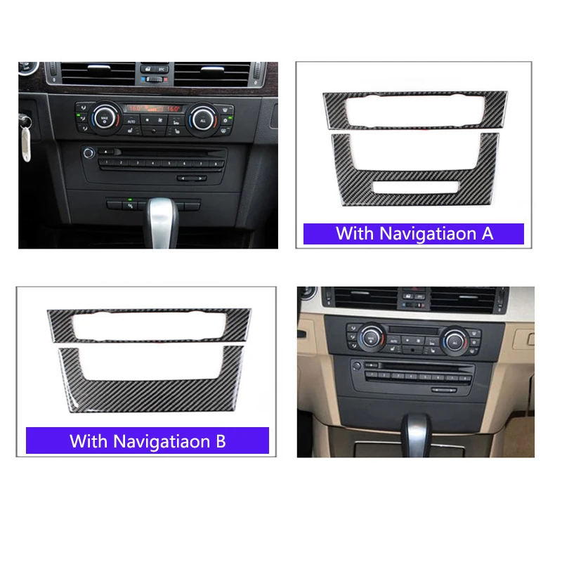 For BMW E90 E92 E93 Interior Trim Carbon Fiber Air conditioning CD control panel decoration Car styling 3 series accessories | Автомобили
