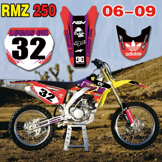 Велосипед графика наклейки фон для SUZUKI RMZ250 RMZ 250 06 07 08 09|Наклейки на автомобиль| |