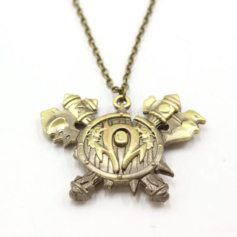 necklace Горячая Распродажа BLZ игра World Of брелок для ключей Warcraft Выгравированный WOW металлический брелок с логотипом для мужчин Прямая поставка - Цвет: necklace