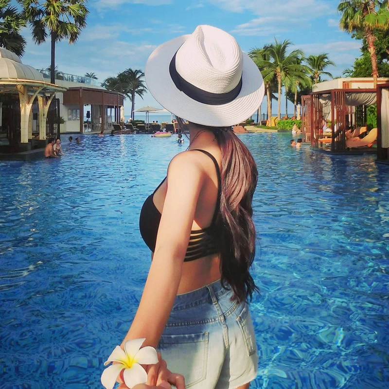 

Vintage Panama Hat Men Straw Fedora Male Sunhat Women Summer Beach Sun Visor Cap Chapeau Cool Jazz Trilby Cap Sombrero YY17161