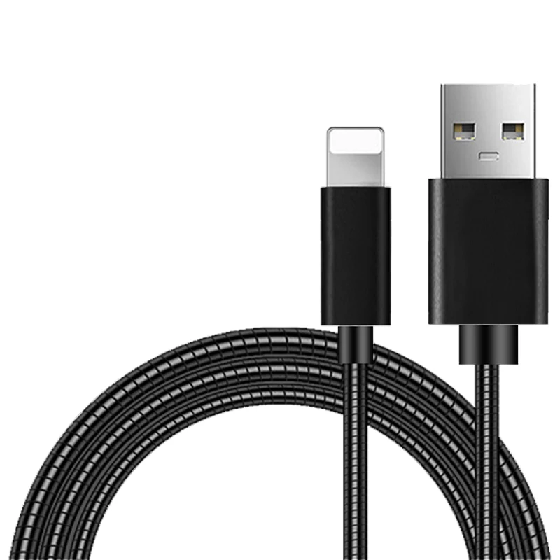Металлическая пружина Micro USB синхронизации данных зарядное устройство для iPhone X Max 6 6s 7 plus 8 plus Дата-кабель для зарядки Выдвижной кабель USB2.0
