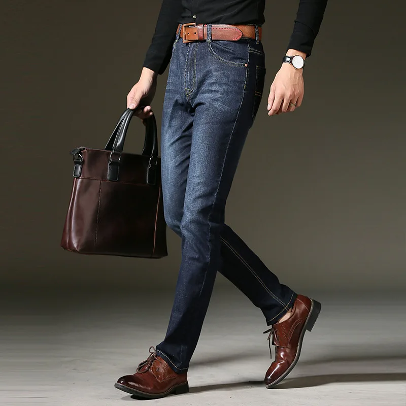 

New Men's Stretch Denim Pants Men's Classic Jeans Korean Version Trousers Men's Fashion Business Casual Straight Pants