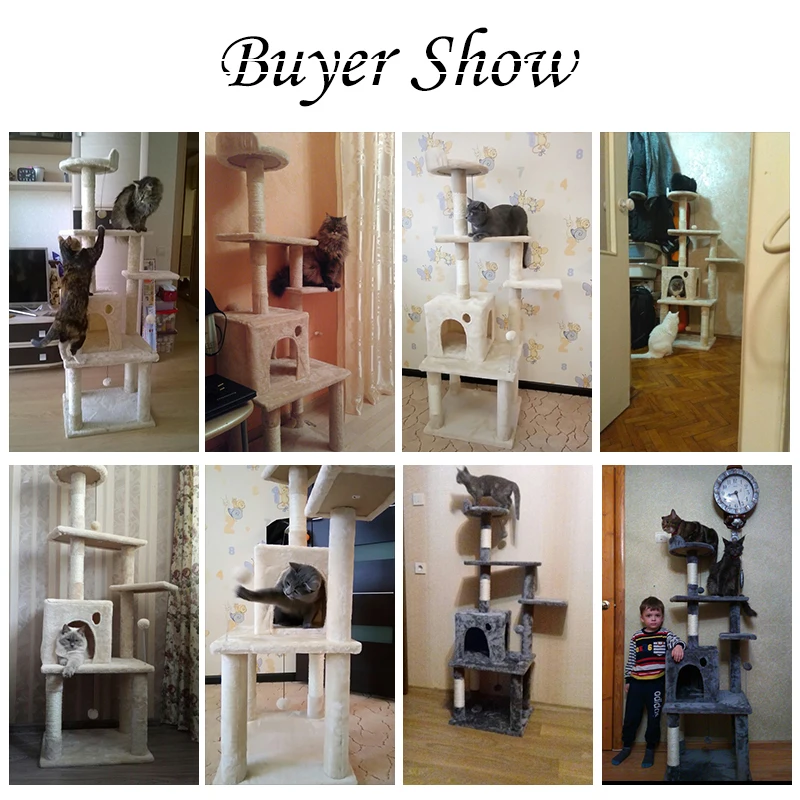Компактная Когтеточка Cat Tree с роскошной двойной лестницей и пушистый шар|Мебель