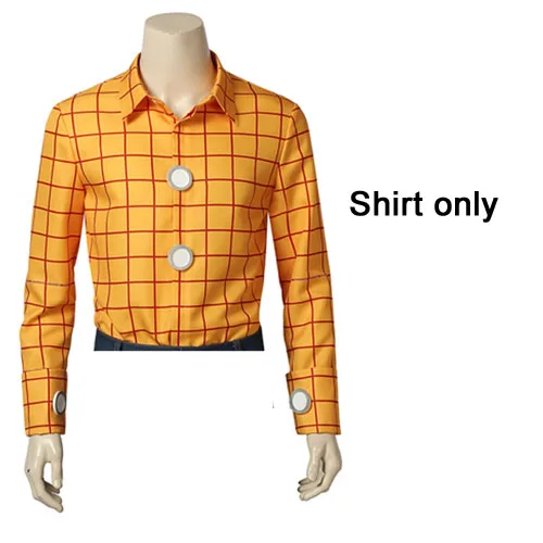 Shirt only История игрушек Вуди Косплей Костюм Хэллоуин косплей костюм Ковбой маскарадный костюм Вуди костюм на заказ - Цвет: Shirt only