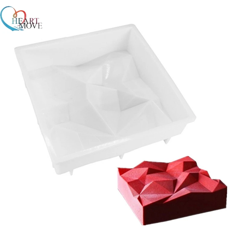 HEARTMOVE Silicone 3D Geometric Square Peak Wave Mold Cake Decorating Baking Tool For Chocolate Mousse Chiffon Moulds Pastry Art | Дом и сад