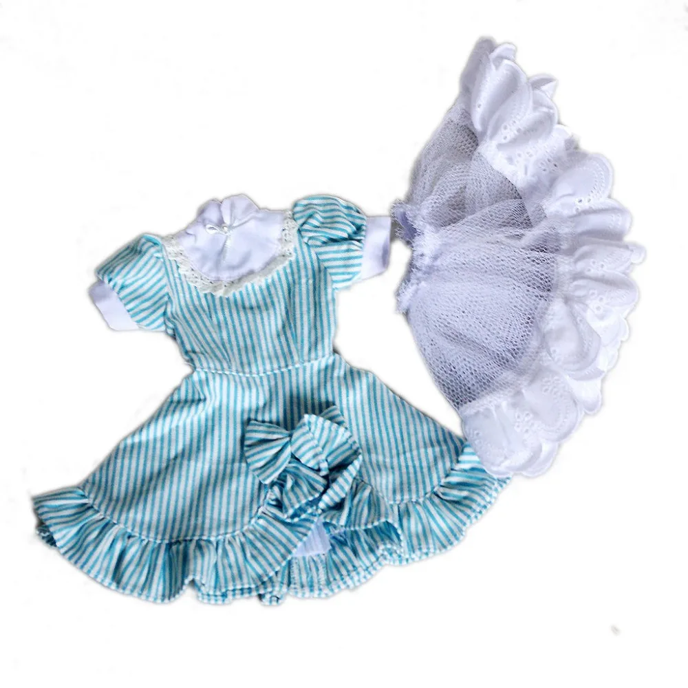 

[wamami] 124# Stripes Blue Standing-Collar Dress/Outfit 1/3 SD AOD DOD BJD Doll