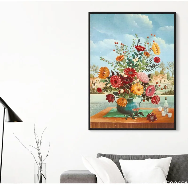 Хлопок без рамки классический цвет цветы холст печать картина маслом